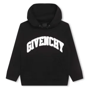 Givenchy Boys Slanted Logo Hoodie in Black 06A 86% Cotton, 14% Polyester - Trimming: 98% 2% Elastane Lining: 100% Cotton