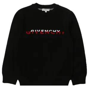 Givenchy Boys Logo Knit Sweater Black 10Y