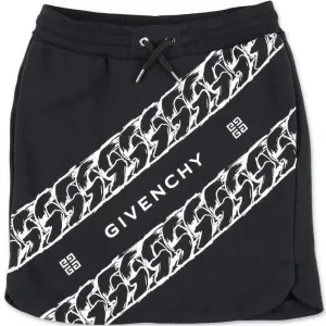 Givenchy Girls Chain Print Skirt Black 10Y