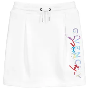 Givenchy Girls Logo Print Skirt White 14Y