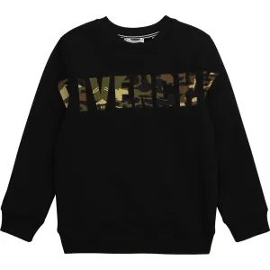Givenchy Boys Camo Logo Sweatshirt Black 8Y