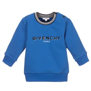 Givenchy Boys Cotton Logo Sweatshirt Blue 12M