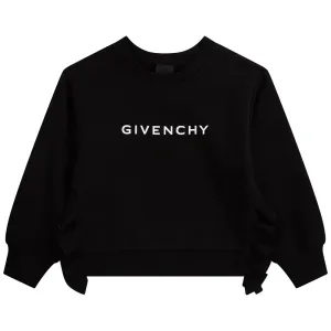 Givenchy Girls 4g Logo Twill Sweater Black 10Y