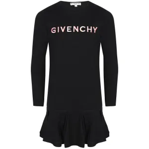Givenchy Girls Logo Sweatshirt Dress Black 12Y #678684