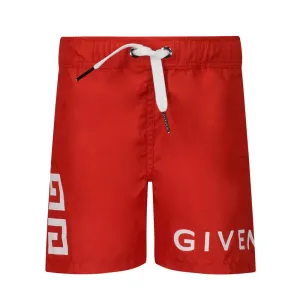 Givenchy Baby Boys Logo Swim Shorts Red 18M