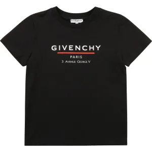 Givenchy Boys Cotton T-shirt Black 4Y #667993