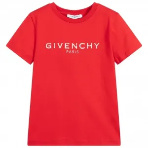 Givenchy Boys Logo Print T-shirt Red 8Y