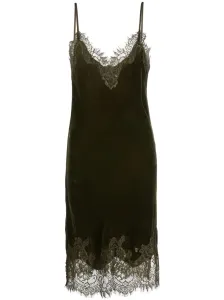 GOLDHAWK - Lace-trim Velvet Slip Dress #1730976