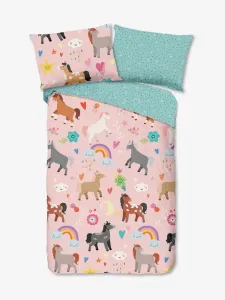 Good Morning Horses 140x200cm Bed linen set Pink
