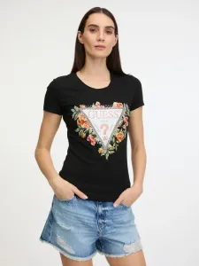 Guess Triangle Flowers T-shirt Black