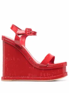 HAUS OF HONEY - Patent Leather Wedge Sandals #357339
