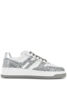 HOGAN - H630 Leather And Glitter Sneakers