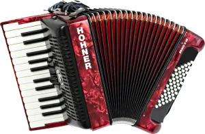Hohner Bravo II 48 Red Piano accordion #10629