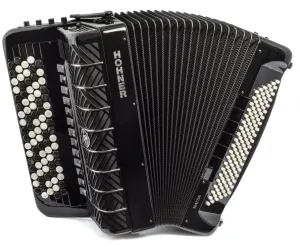 Hohner Mattia IV 120 CR C Gun Black Button accordion #19854