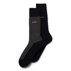 Hugo Boss Mens 2 Pack Dot Patterned Socks Black UK 5-8