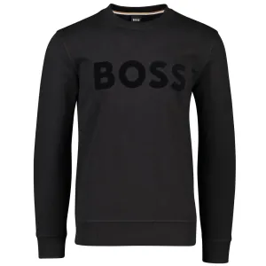 Hugo Boss Mens Classic Suede Logo Sweater Black Medium