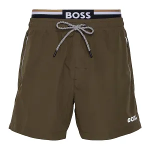 Hugo Boss Mens Logo Swim Shorts Khaki L
