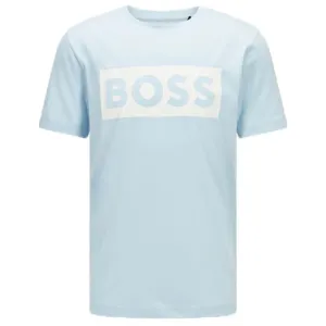 Hugo Boss Mens Mercerised Cotton T-shirt Blue Large