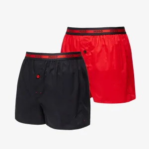 Hugo Boss Logo-Waistband Boxer Shorts 2-Pack Black/ Red #1709479