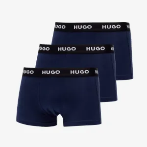 Hugo Boss Logo-Waistband Trunks 3-Pack Navy #737296