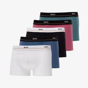 Hugo Boss Stretch-Cotton Trunks With Logo Waistbands 5-Pack Multi #737246