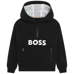 Boss Boys Logo Hoodie in Black 06A 88% Polyamide, 12% Elastane - Trimming: 70% 27% Polyester, 3% Lining: 100% Polyester