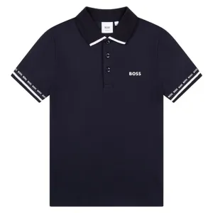 Hugo Boss Boys Logo Polo Shirt Navy 10Y
