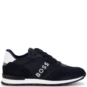 Hugo Boss Boys Lace Up Sneakers Navy EU 35