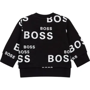 Hugo Boss Baby Boys Black Sweat Top, 3M / BLACK