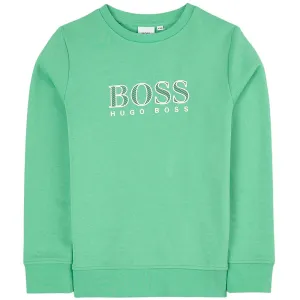 Hugo Boss Boys Logo Sweater Green 10Y