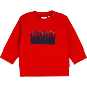 Hugo Boss Red Cotton Logo Sweater 12M