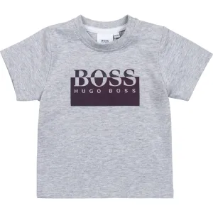 Hugo Boss Baby Boys Grey Logo T-Shirt, 3M / GREY