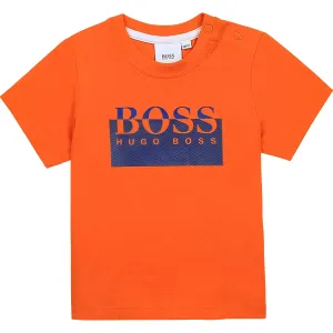 Hugo Boss Baby Boys Orange Logo T-Shirt, 3M / ORANGE