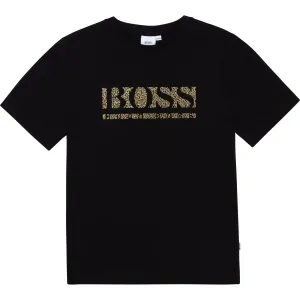 Hugo Boss Boys Black Cotton Logo T-shirt 14Y
