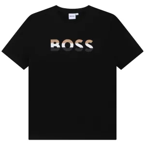 Hugo Boss Boys Logo T-shirt Black 12Y