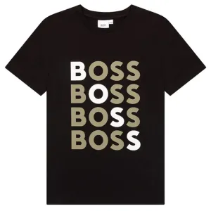 Hugo Boss Boys Logo T-shirt Black 14Y #682892