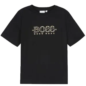 Hugo Boss Boys Logo T-shirt Black 8Y #680172