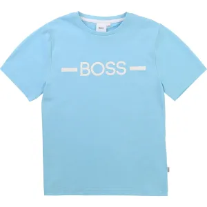 Hugo Boss Boys Logo T-shirt Blue Green 14Y
