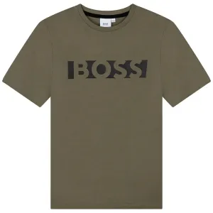 Hugo Boss Boys Logo T-shirt Green 10Y