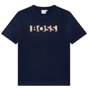Hugo Boss Boys Logo T-shirt Navy 12Y