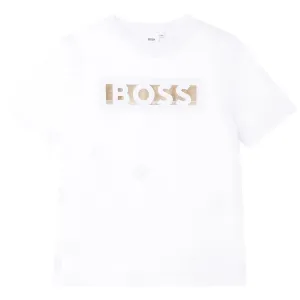 Hugo Boss Boys Logo T-shirt White 6Y
