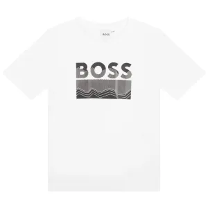 Hugo Boss Boys Logo T-shirt White 8Y #1004340