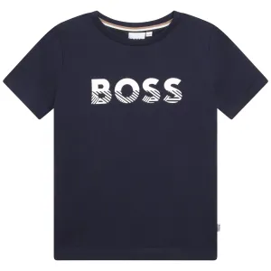 Hugo Boss Kids Logo T Shirt Navy 14Y