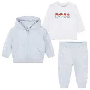 Boss Baby Boys Hoodie, T-shirt and Pants Tracksuit Set in Blue White 06M Pale 95% Cotton, 5% Elastane - Trimming: 96% 4% Lining: