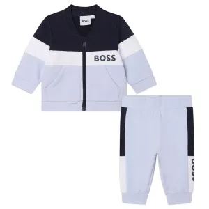 Boss Baby Boys Tracksuit Zip Top and Pants Set in Pale Blue 09M 95% Cotton, 5% Elastane - Lining: 96% 4%