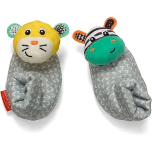 Infantino Foot Rattles Zebra and Tiger baby shoes with rattle 2 pc