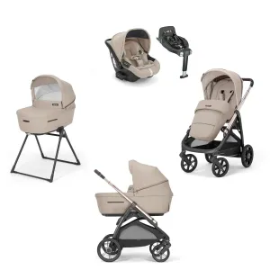 Aptica System Quattro Color Pashmina Beige, Chassis Palladio, car Seat Darwin Infant Recline and 360° I-size Base