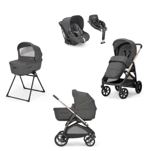 Aptica System Velvet Grey, Chassis Color Palladio, car Seat Darwin Infant Recline and 360° I-size Base
