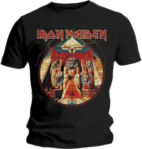 Iron Maiden T-Shirt Powerslave Lightning Circle Unisex Black M