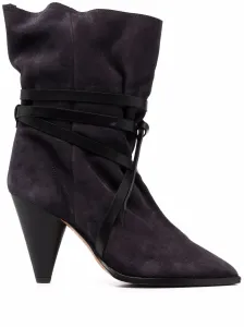 ISABEL MARANT - Lidly Velvet Heel Ankle Boots #1205809